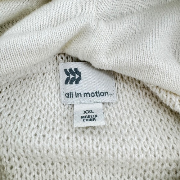All in Motion Cream Knit Cowl‎ Neck Hoodie Sweatshirt Women's XXL - Picture 5 of 9